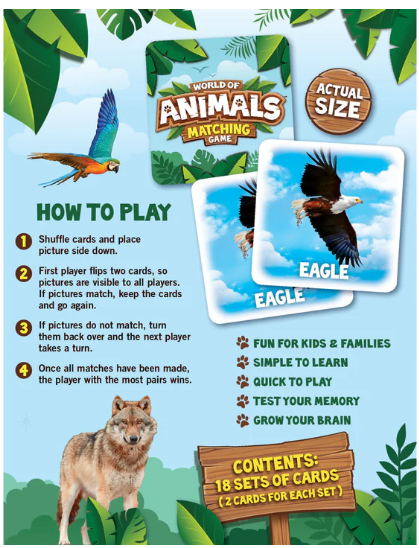 World of Animals Matching Game