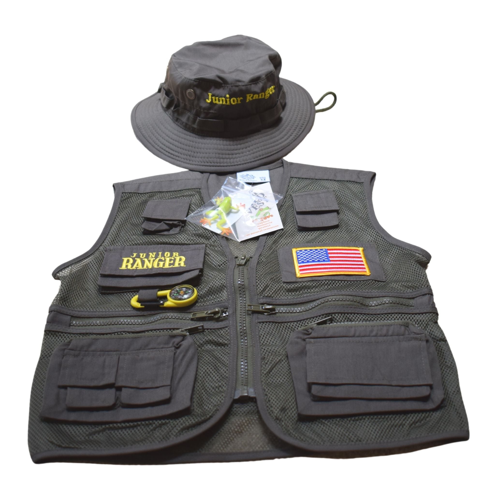 Jr Ranger Vest & Hat Combo with American Flag