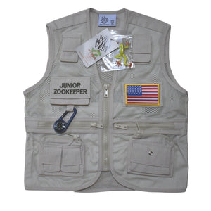 Jr Zookeper Vest - Khaki with American Flag